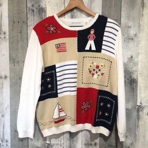 Alfred Dunner 100% Cotton Large Sweater